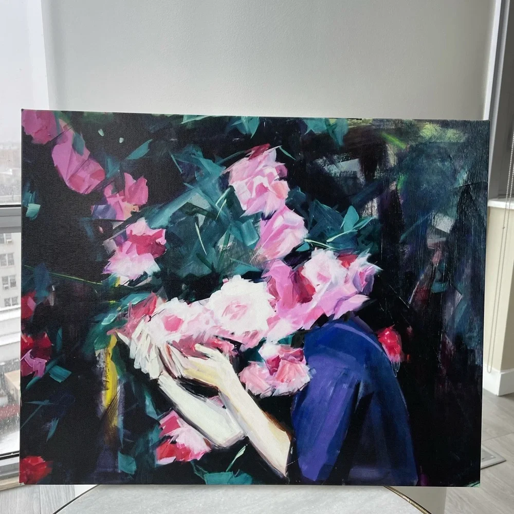 Woman and flowers print artwork 20x16 inch - Picture 6 of 7